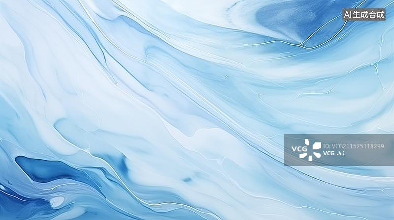 【AI数字艺术】现代蓝色抽象水彩涂料海报背景图片素材