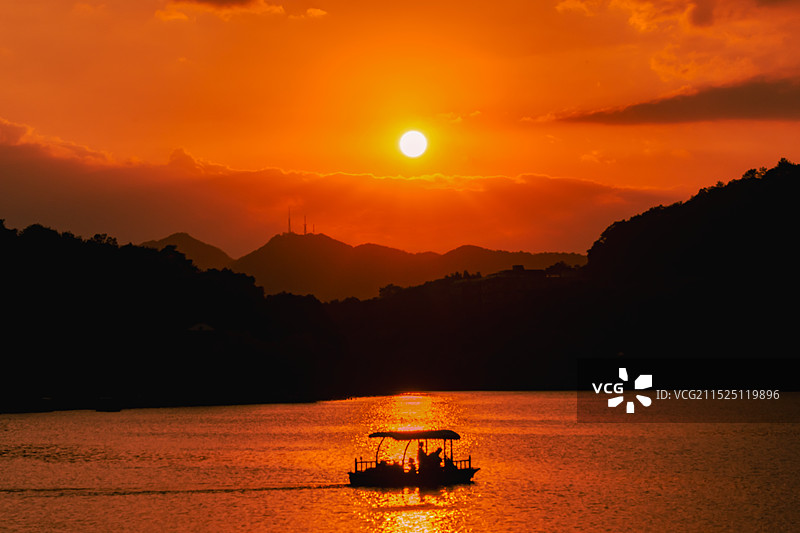 杭州·西湖晚霞图片素材