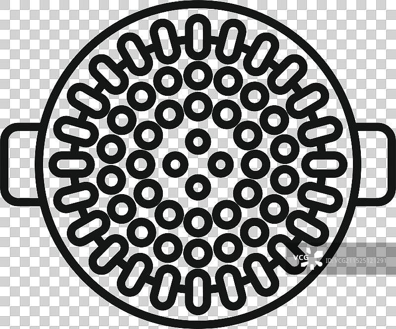 圆形双层蒸锅图标轮廓样式图片素材