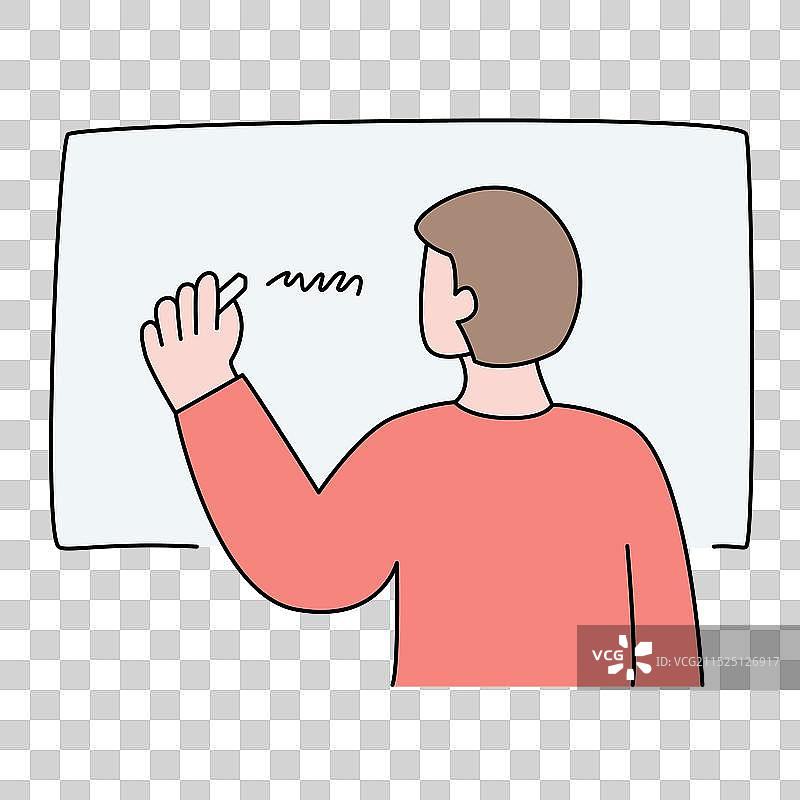 在黑板上写字的男学生图片素材