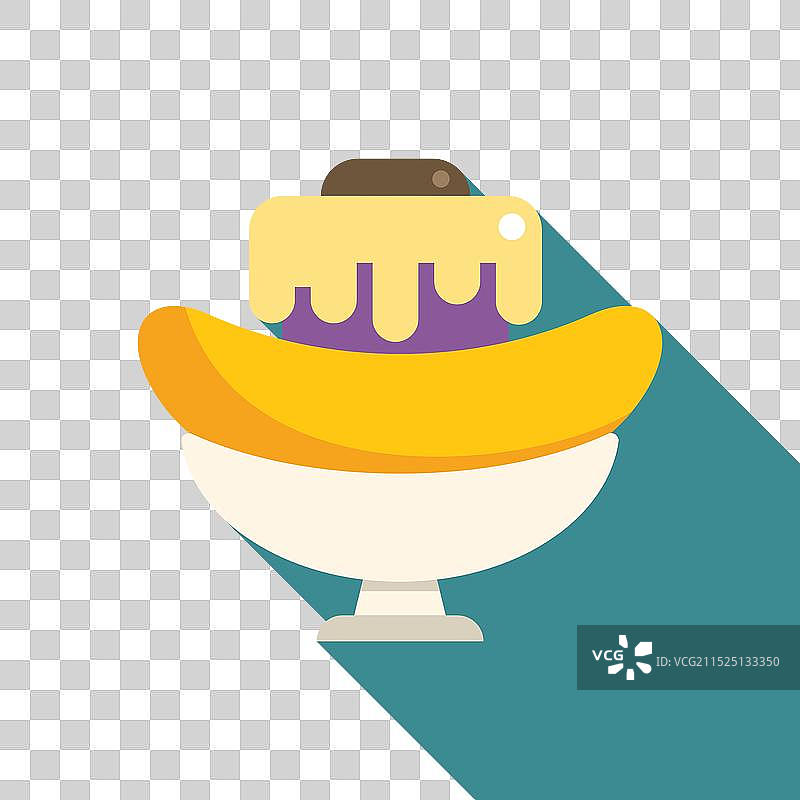 淋上巧克力酱的香蕉船甜点图片素材