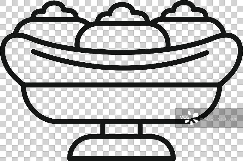 盘子上放着的热狗与芥末酱图标图片素材