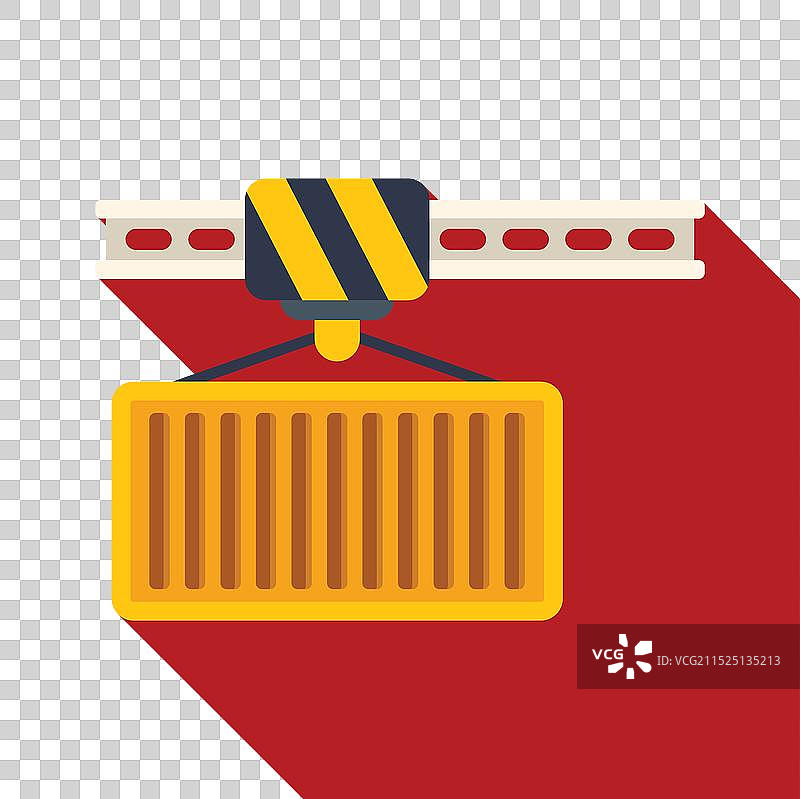 仓库中起重机正在吊起集装箱图片素材