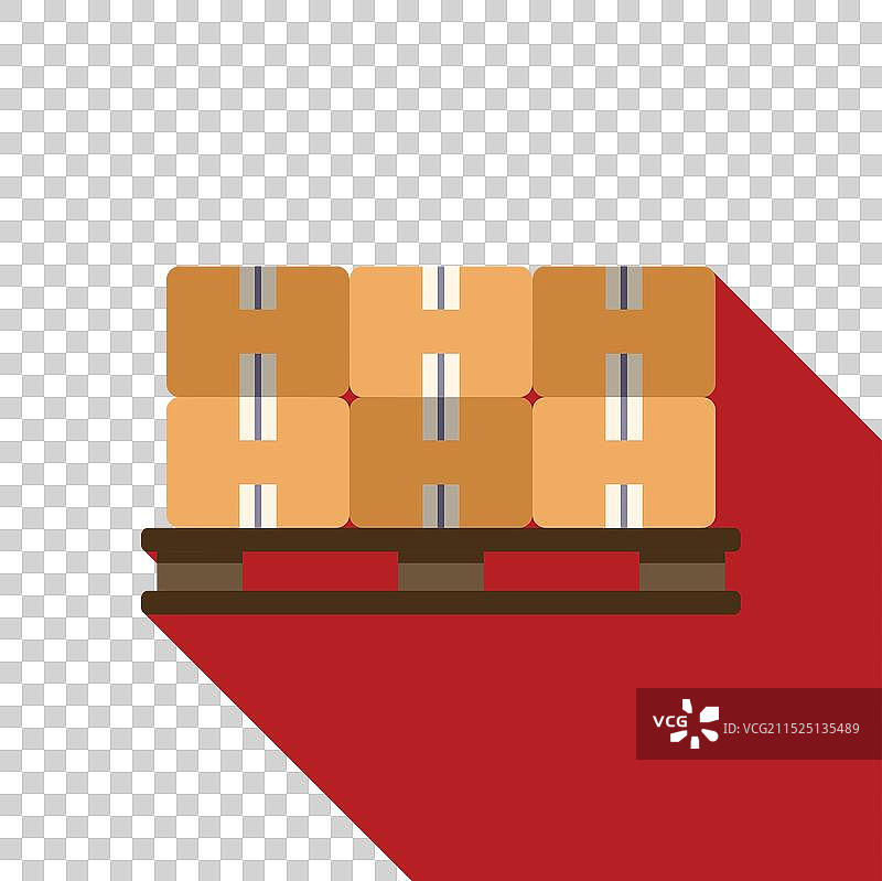 堆叠在木托盘上的纸箱图片素材