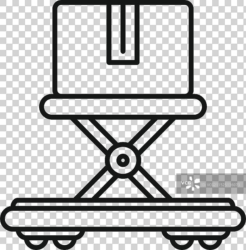 顶部带有纸板箱的升降平台图片素材