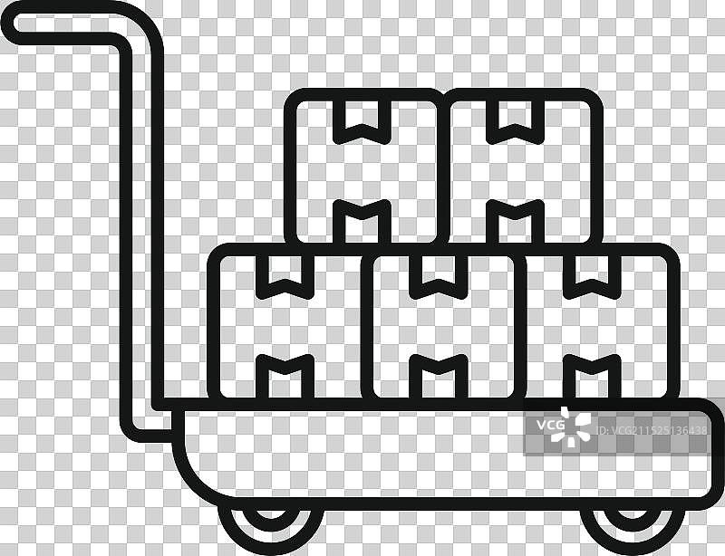 仓库手推车运输货物图片素材