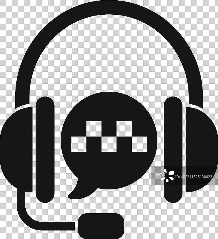 耳机通过语音接收出租车订单图片素材