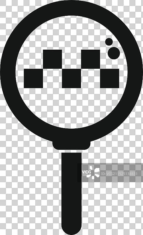 放大镜显示出租车标志图标图片素材