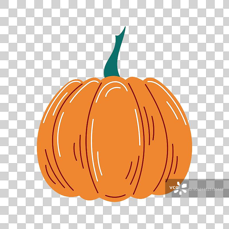 扁平风格的蔬菜橙色南瓜图标图片素材