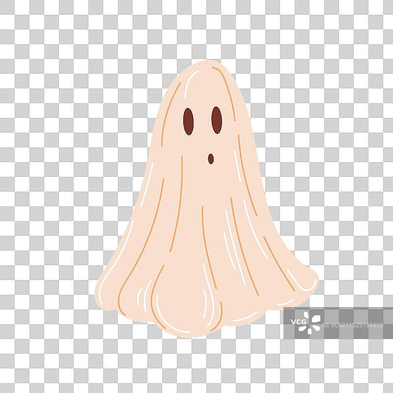 万圣节幽灵惊讶扁平风格图片素材