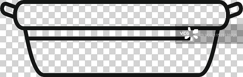 带食物手柄的空塑料容器图片素材