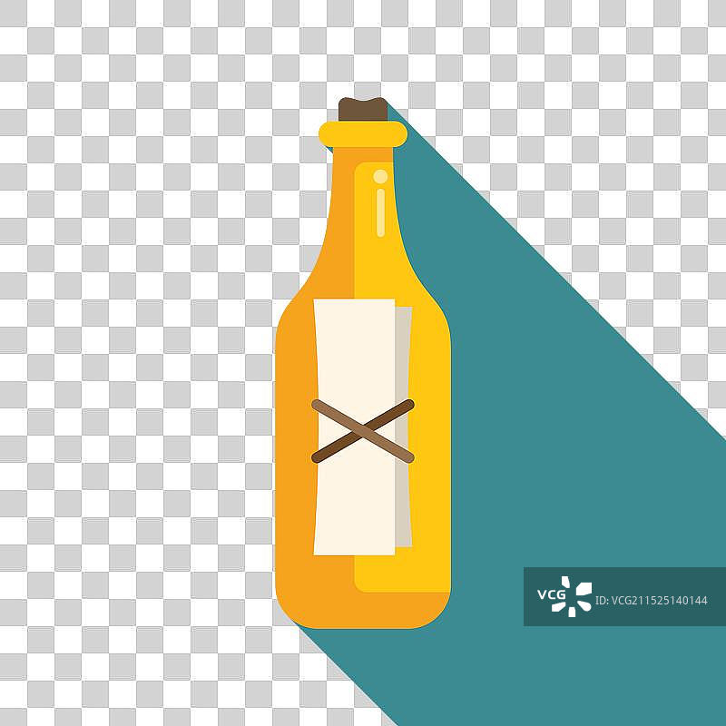 蓝色背景上的漂流瓶图片素材