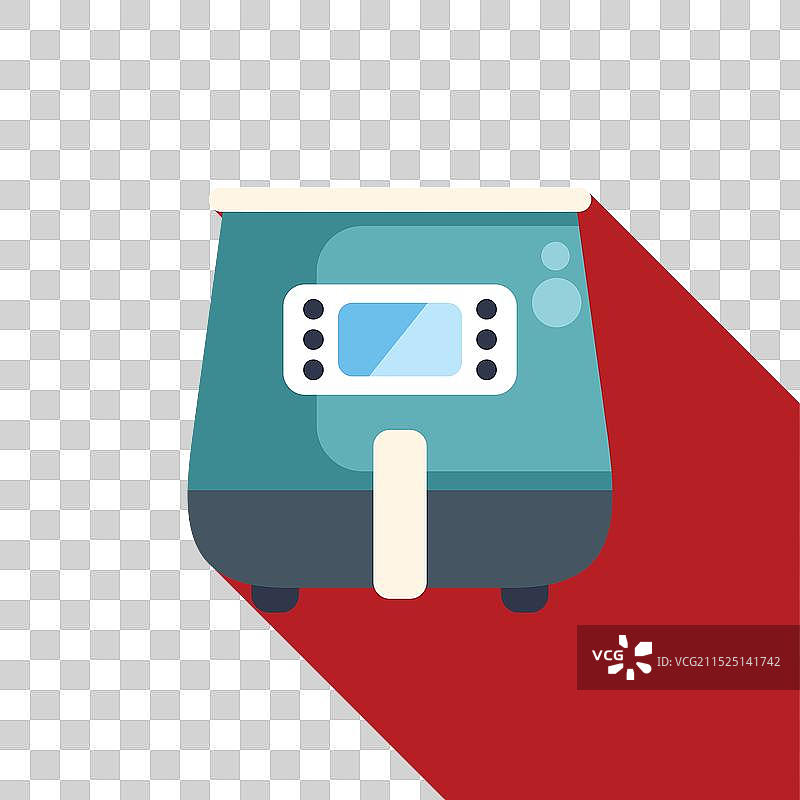 红色背景上的现代数字空气炸锅图片素材