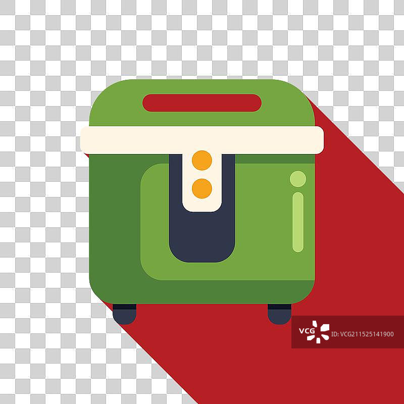 用于油炸食物的绿色油炸锅机器图标图片素材