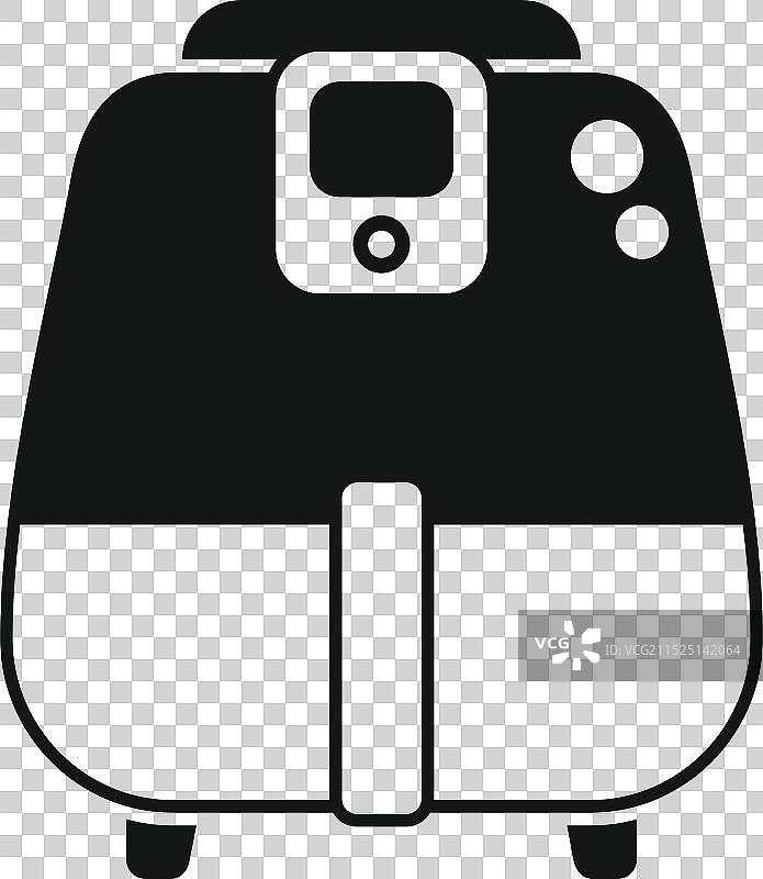 显示用于煎炸控制面板的现代空气炸锅图片素材