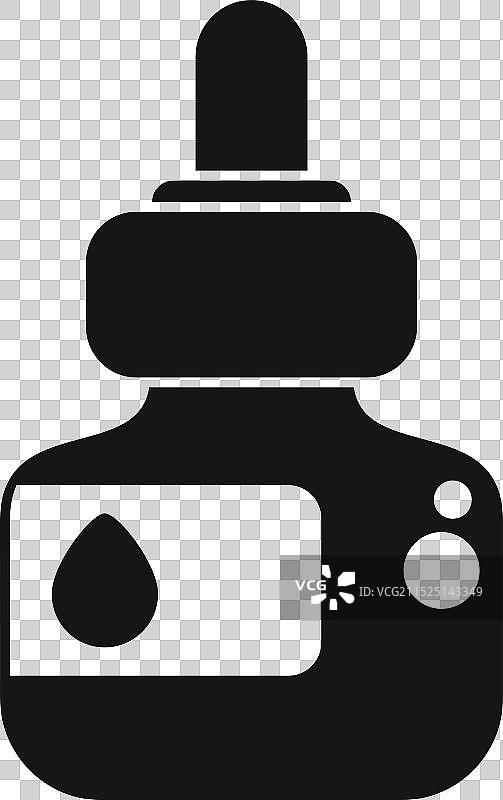 黑色墨水瓶简约图标图片素材