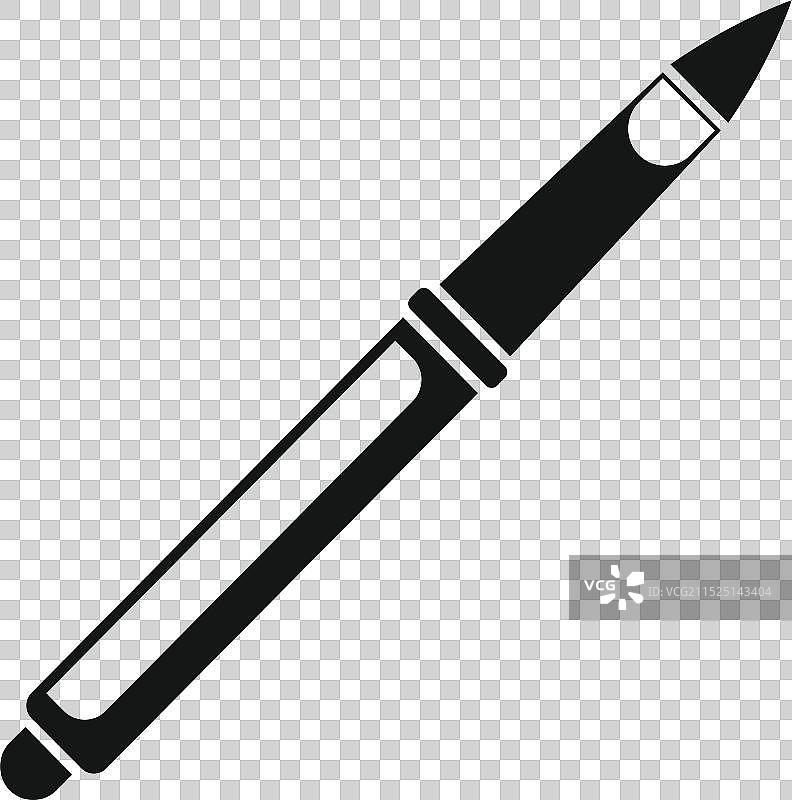 代表性的黑白毡尖笔图标图片素材