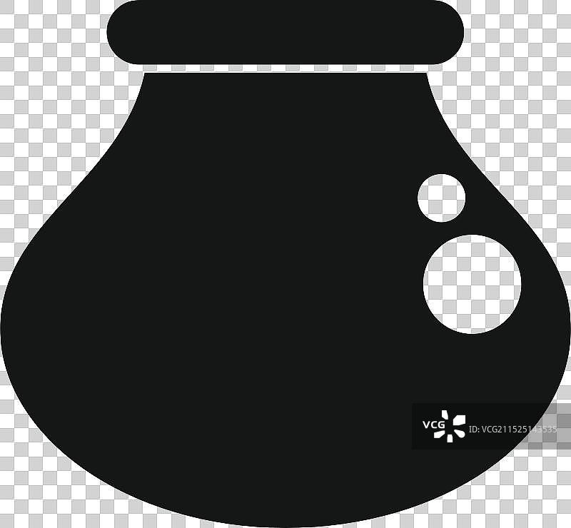 圆形烧瓶中冒泡的黑色魔法药水图标图片素材