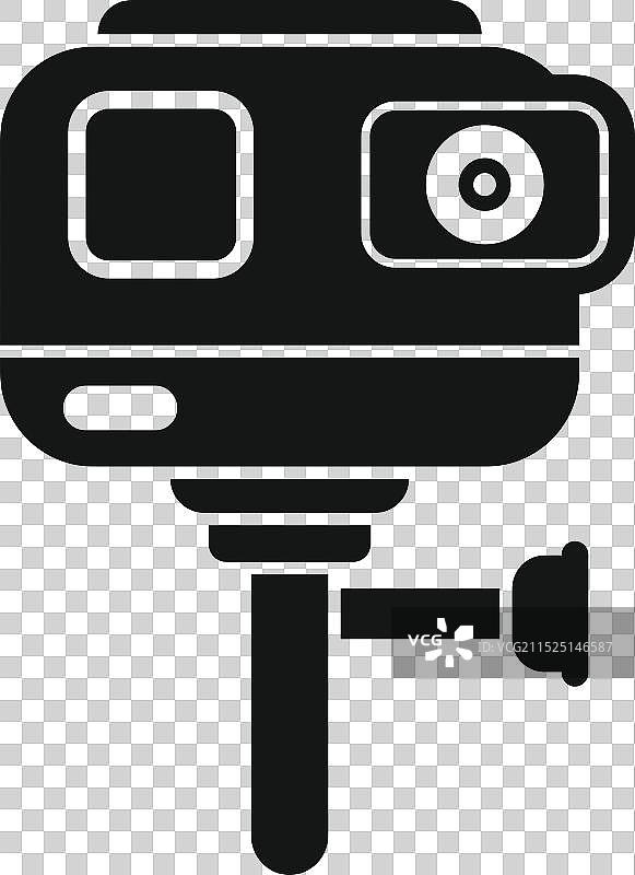 用自拍杆拍摄的运动相机图片素材