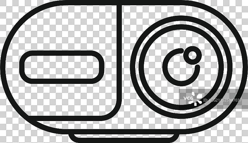 显示大镜头图标线条样式的运动相机图片素材