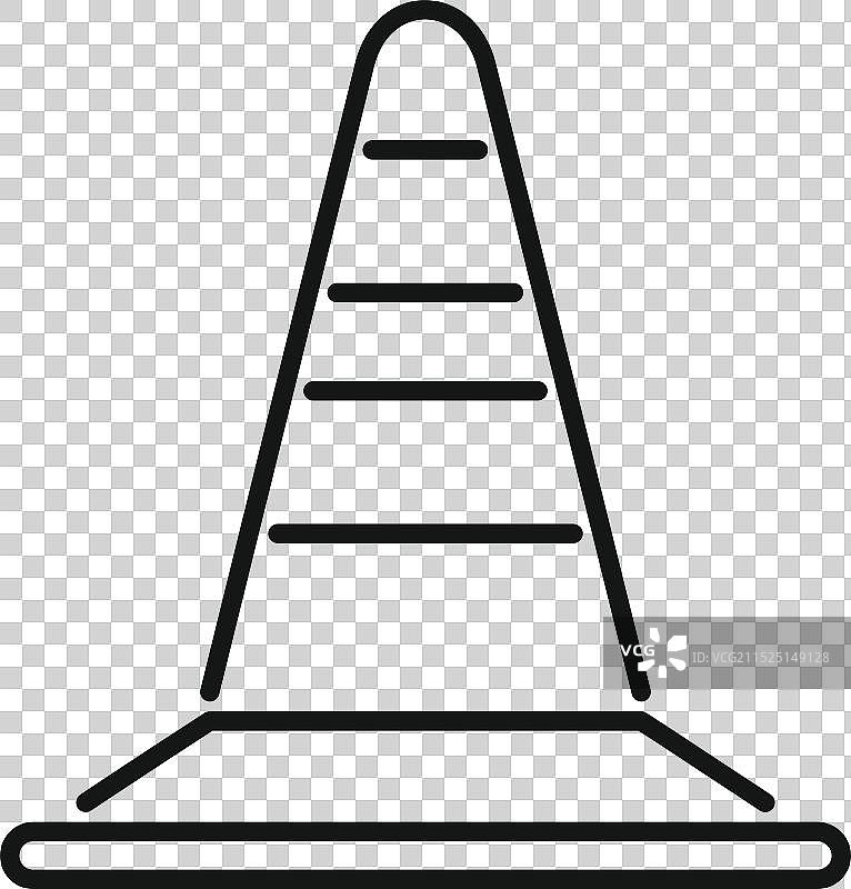 道路施工交通锥形路标线性图图片素材