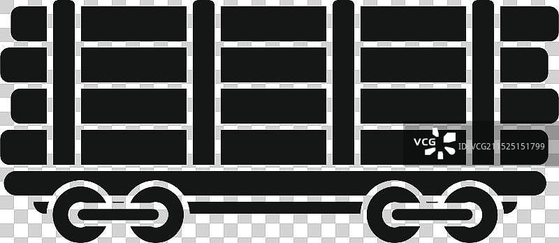 运载木材的伐木火车车厢图片素材