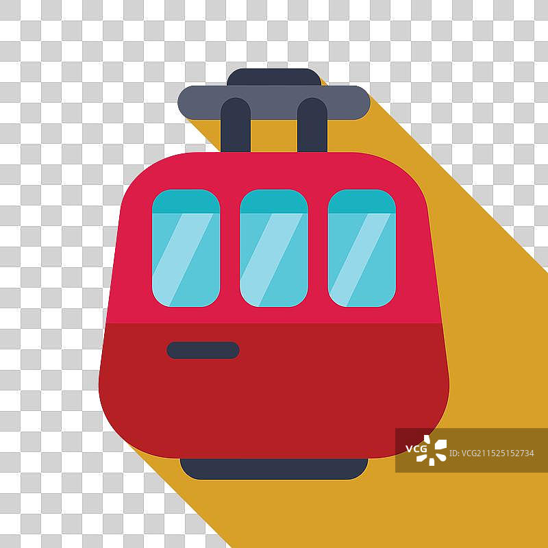 红色缆车运送游客图片素材