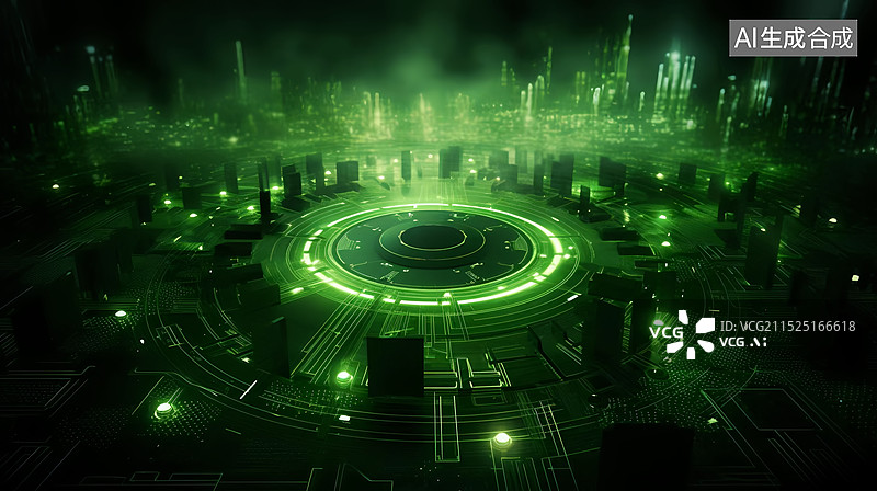 【AI数字艺术】社会化网络高新技术产业园科技背景图片素材