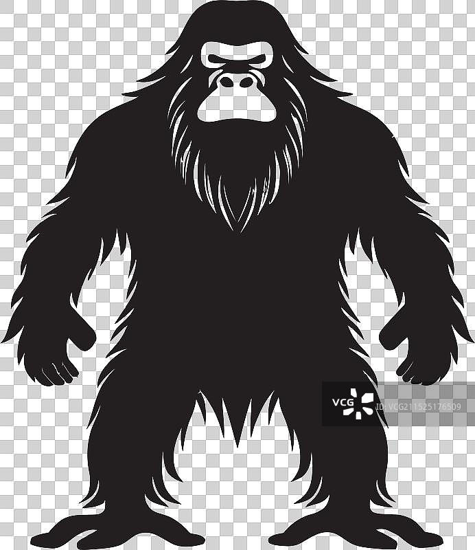 魔法般的常绿实体可爱大脚怪标志图片素材