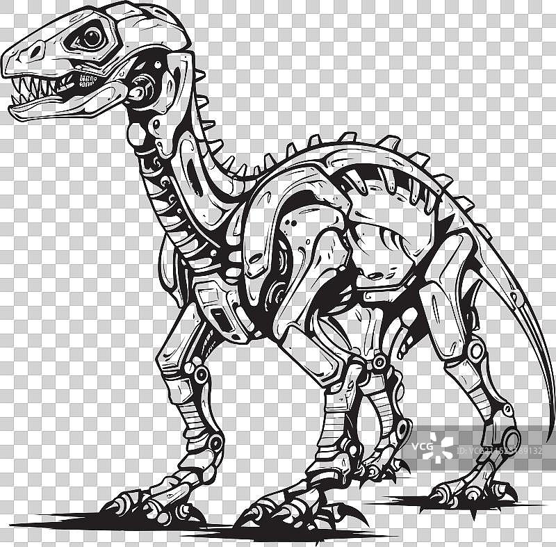 机械暴龙徽章黑色标志图标设计图片素材