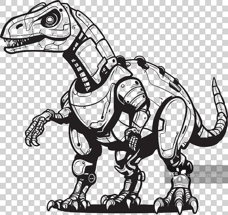 机械暴龙徽章黑色Logo图标设计图片素材