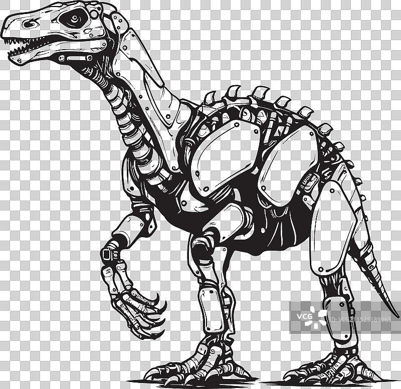 机械暴龙徽章黑色Logo图标设计图片素材