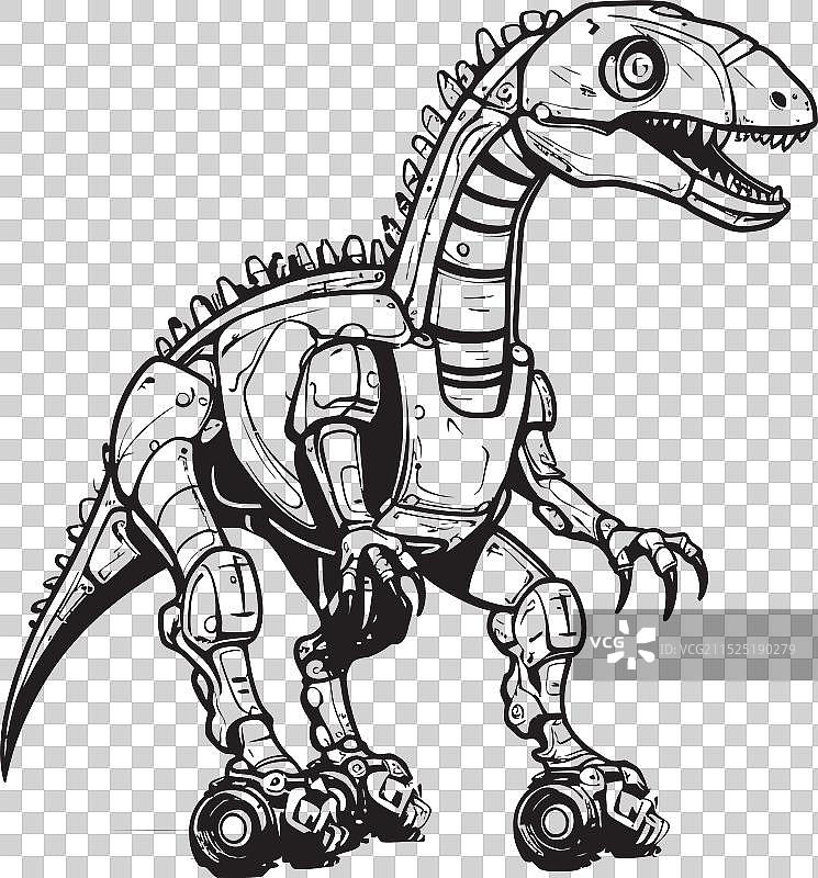 机械暴龙徽章黑色Logo图标设计图片素材