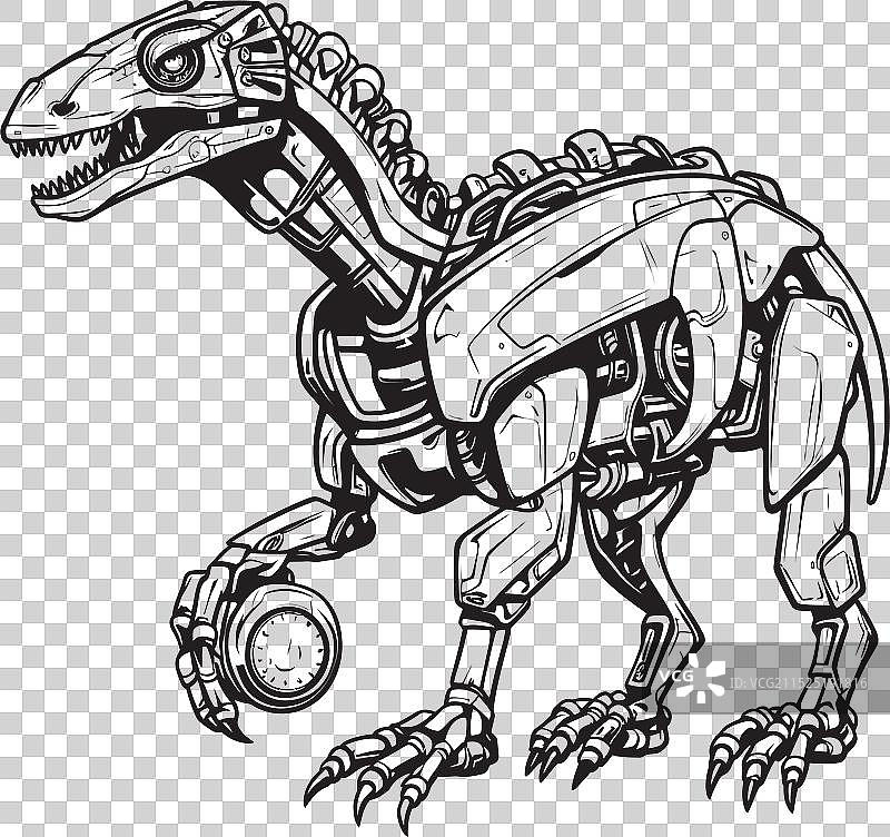 机械暴龙徽章黑色标志图标设计图片素材