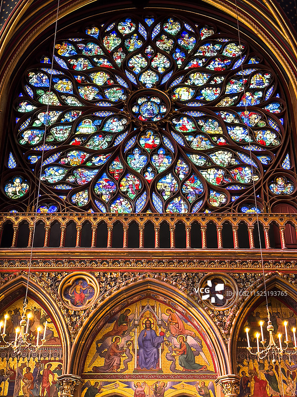 法国巴黎圣礼拜堂室内建筑图片素材