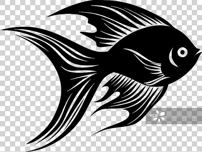 天使鱼简约剪影图片素材