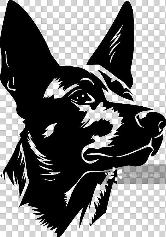 澳大利亚卡尔比犬 - 简约扁平Logo图片素材