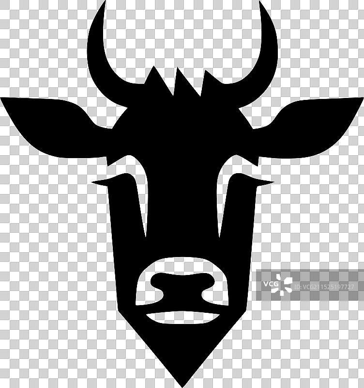 奶牛 - 简约扁平风格Logo图片素材