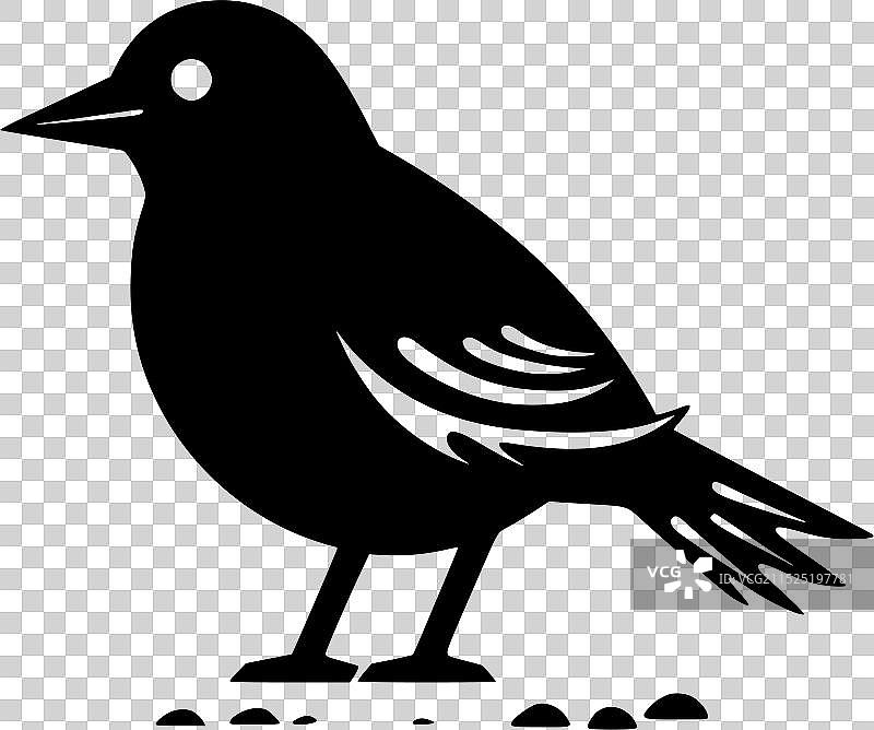 乌鸦黑白剪影图标图片素材