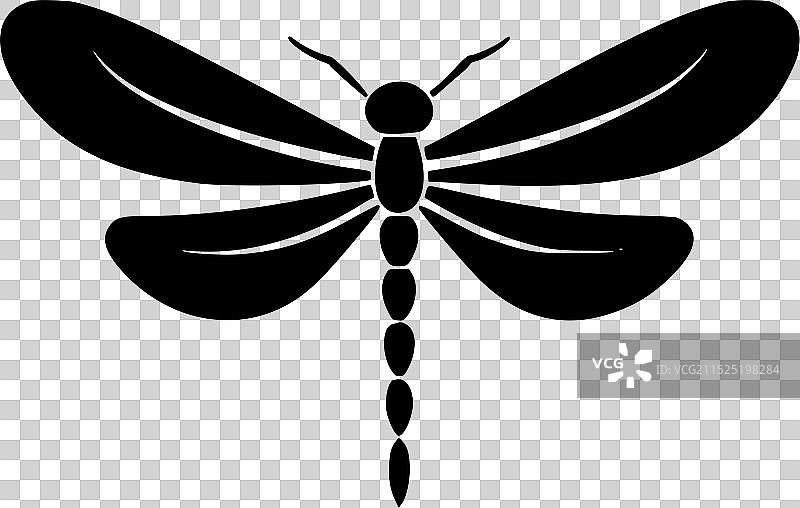 蜻蜓 - 简约剪影图片素材