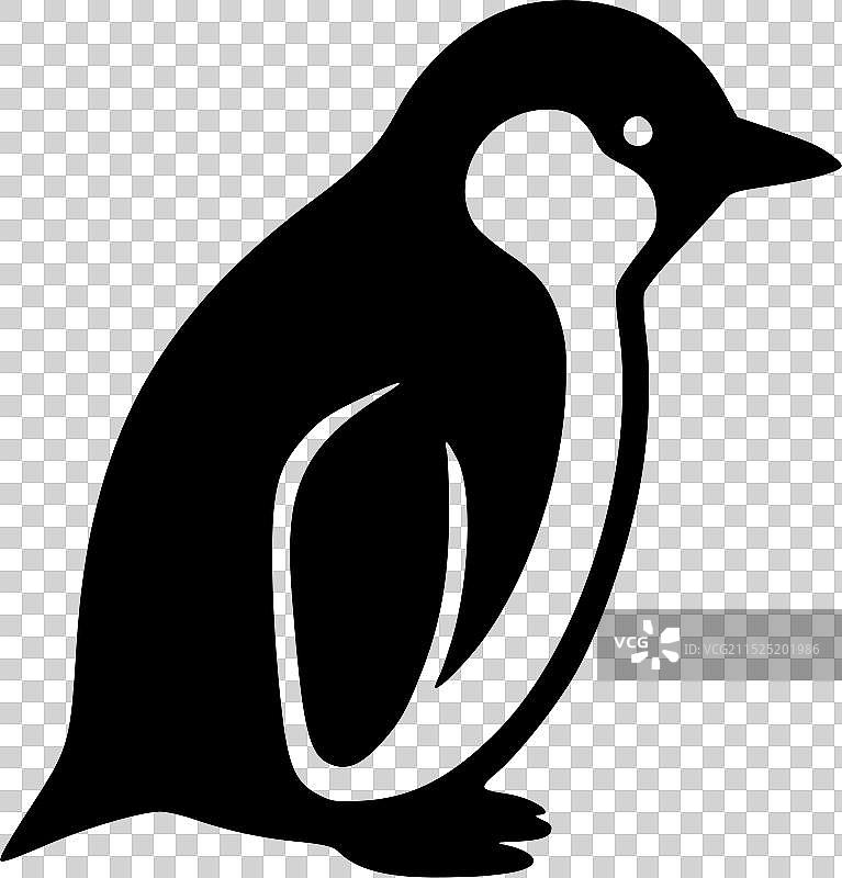 企鹅极简剪影图片素材