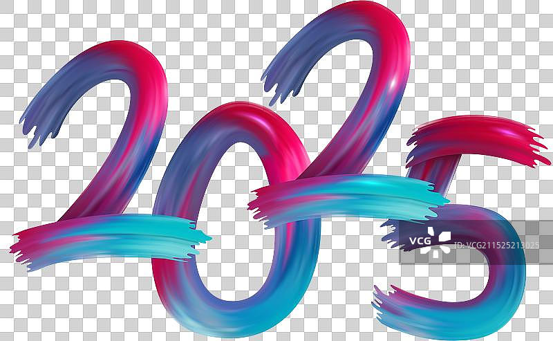 涂抹抽象文字2025新年快乐图片素材