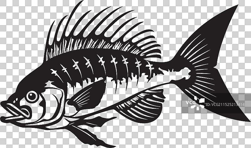 具威胁的骨髓标记黑色掠食鱼图标图片素材