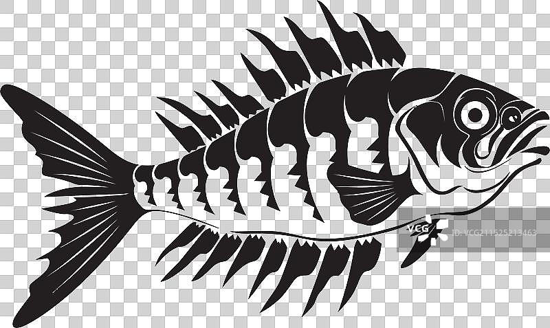 深渊光环黑色掠食鱼类图标设计图片素材