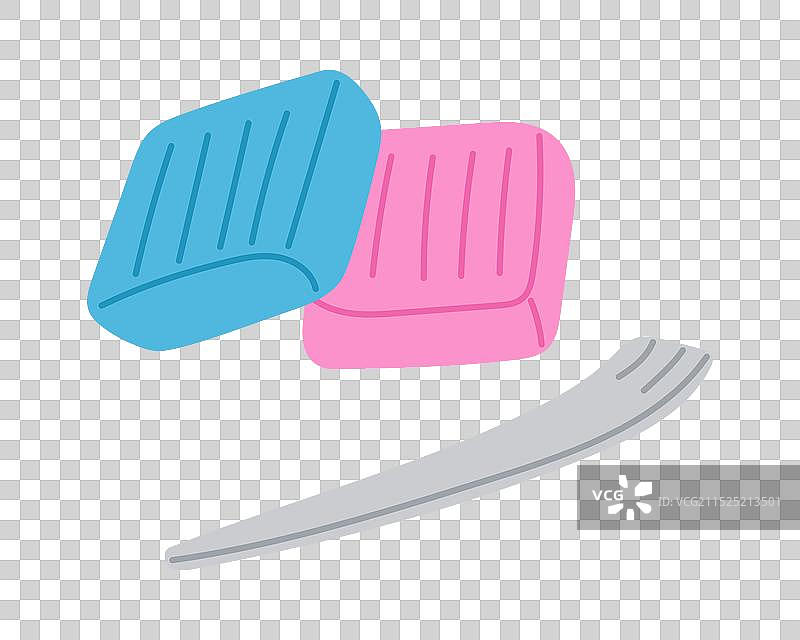 蓝色粉色黏土和棍子图片素材