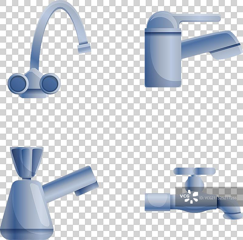 卡通水龙头图标集合：各种水图片素材