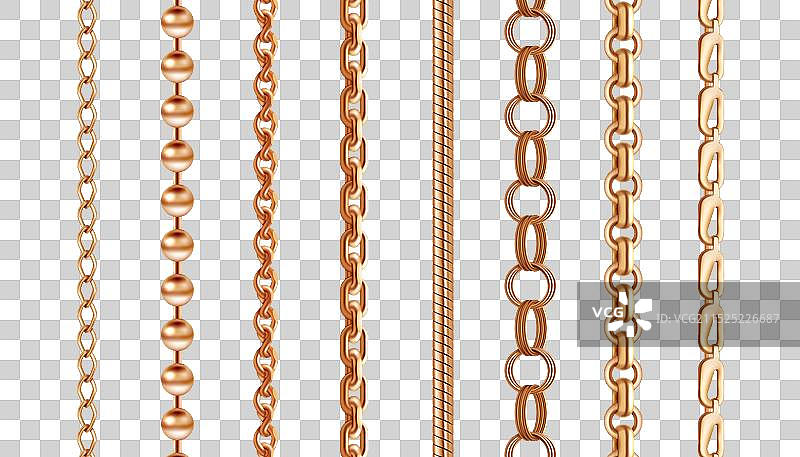 金色链条手镯巴洛克图案图片素材