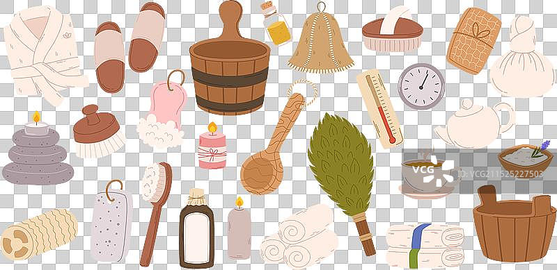 水疗桑拿用品，毛绒浴巾系列图片素材