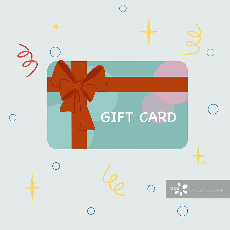 带丝带图标的礼品券图片素材