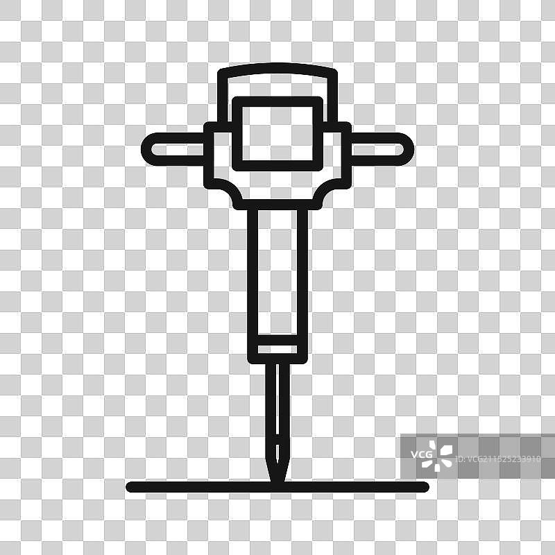 风镐图标黑色线条艺术标志图片素材